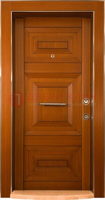 Коричневая входная дверь c МДФ панелью ЧД-10 в частный дом в Дмитрове