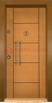 Коричневая входная дверь c МДФ панелью ЧД-13 в частный дом в Дмитрове