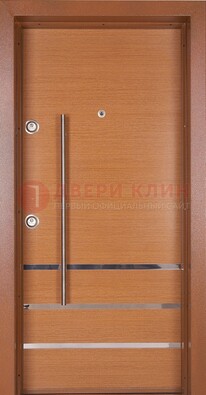 Коричневая входная дверь c МДФ панелью ЧД-31 в частный дом в Дмитрове