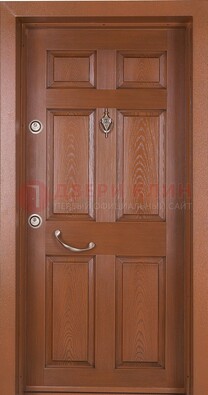 Коричневая входная дверь c МДФ панелью ЧД-34 в частный дом в Дмитрове