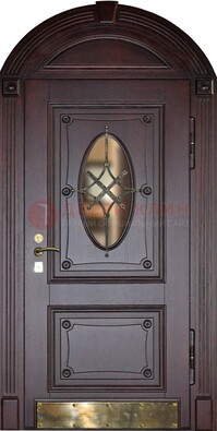 Арочная металлическая дверь с виноритом ДА-38 в Дмитрове