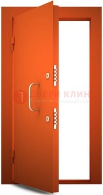 Оранжевая стальная бронированная дверь с нитроэмалью ДБ-2 в Дмитрове