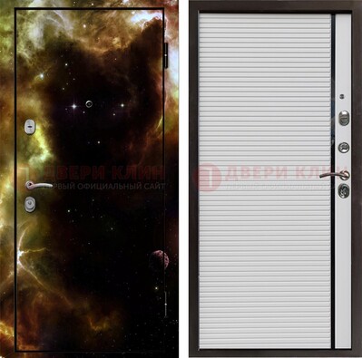 Стальная дверь с фотопечатью космоса ДФ-14 в Дмитрове
