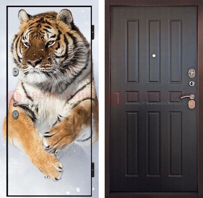 Металлическая дверь с фотопечатью тигра ДФ-1 в Дмитрове