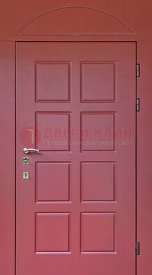 Красная стальная дверь с верхней фрамугой ДФГ-13 в Дмитрове