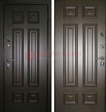 Темная металлическая дверь с МДФ ДМ-136 в квартиру в Дмитрове