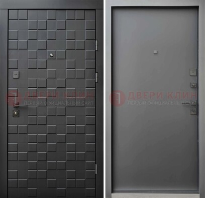 Темная стальная филенчатая дверь с МДФ ДМ-221 в Дмитрове