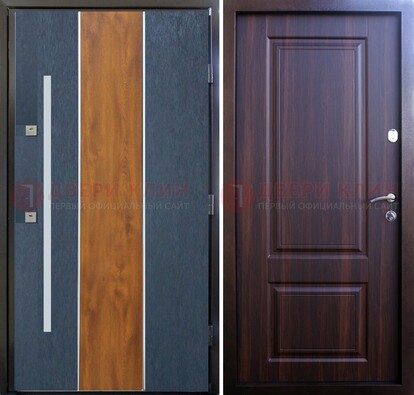 Современная входная дверь и с коричневой МДФ внутри ДМ-236 в Дмитрове