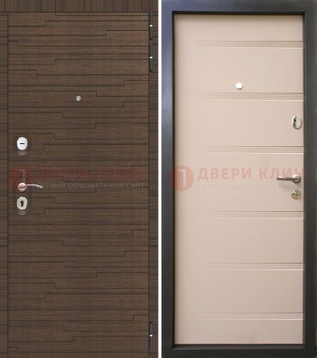 Коричневая  железная дверь c фрезерованной МДФ ДМ-248 в Дмитрове