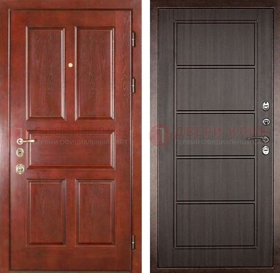 Красная металлическая дверь с МДФ в квартиру ДМ-387 в Дмитрове
