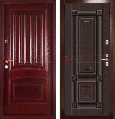 Красная стальная дверь с филенчатой МДФ ДМ-398 в Дмитрове