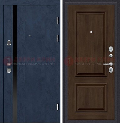 Синяя входная дверь МДФ с обеих сторон ДМ-473 в Дмитрове