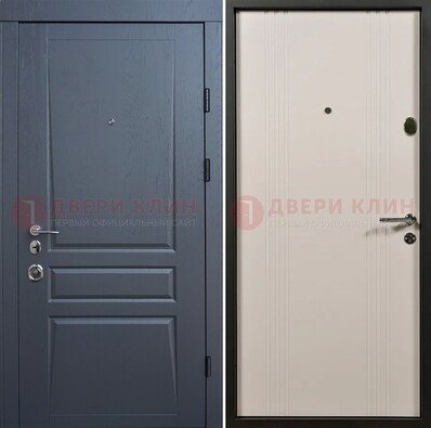 Темно-серая стальная дверь с МДФ хайтек ДМ-481 в Дмитрове