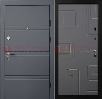 Серая металлическая дверь с МДФ в квартиру ДМ-485 в Дмитрове