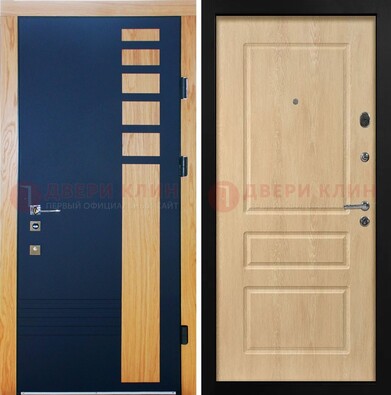 Двухцветная железная дверь с МДФ в квартиру ДМ-511 в Дмитрове