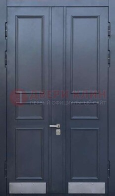 Черная двухстворчатая дверь для улицы с МДФ ДМ-535 в Дмитрове