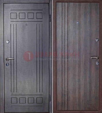 Темная стальная дверь с МДФ с рисунком ДМ-83 в Кингисеппе