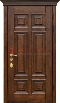 Филенчатая железная дверь с массивом дуба ДМД-68 в Дмитрове