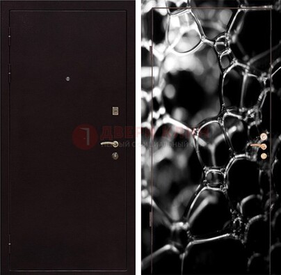 Черная стальная дверь с порошковым окрасом с фотопечатью ДП-158 в Дмитрове
