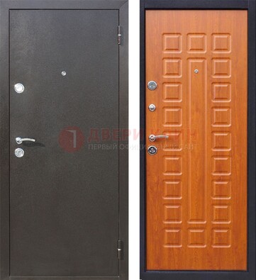 Коричневая стальная дверь с порошковым напылением ДП-202 в Дмитрове