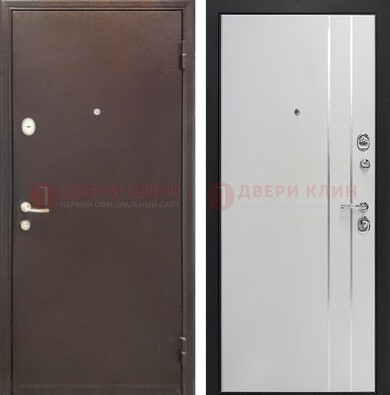 Входная дверь с порошковым покрытием с МДФ с молдингами ДП-232 в Дмитрове