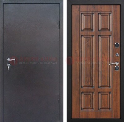 Темная входная дверь с порошковым покрытием с МДФ панелью ДП-235 в Дмитрове