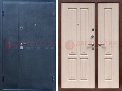 Двустворчатая стальная дверь с порошковым напылением и МДФ ДП-239 в Дмитрове