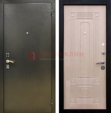 Входная темно-серая дверь с порошковым напылением и МДФ ДП-273 в Дмитрове