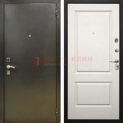 Металлическая темная дверь с порошковым напылением и классической МДФ ДП-298 в Дмитрове
