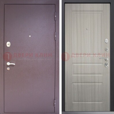 Темная стальная дверь с порошковым окрасом и МДФ ДП-310 в Дмитрове