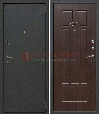 Черная металлическая дверь с порошковым окрасом ДП-47 в Дмитрове