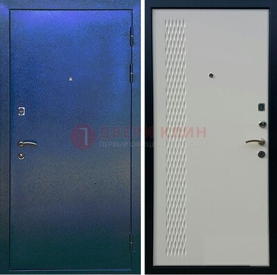 Синяя железная дверь с порошковым напылением ДП-49 в Дмитрове