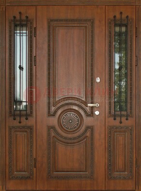 Парадная распашная стальная дверь Винорит со стеклом ДПР-106 в Ярославле