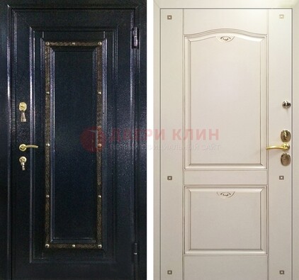 Парадная дверь с золотистым декором ДПР-3 в квартиру в Дмитрове