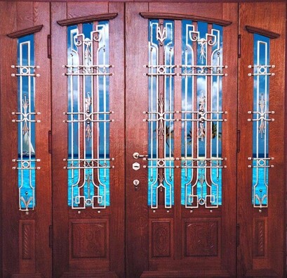Парадная дверь со вставками из стекла ДПР-55 с шумоизоляцией в Дмитрове