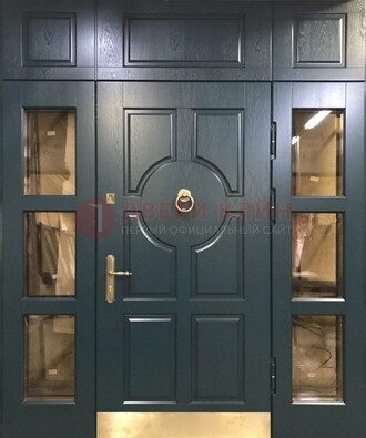 Стальная парадная дверь ДПР-64 со стеклопакетом в Дмитрове