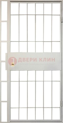 Железная решетчатая дверь в белом цвете ДР-19 в Дмитрове