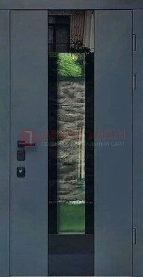 Современная дверь со стеклом для коттеджа ДС-40 в Дмитрове