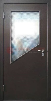 Стальная дверь со стеклом ДС-5 в кирпичный коттедж в Дмитрове