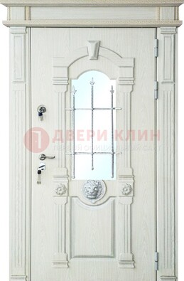 Герметичная входная дверь со стеклом и ковкой с украшением ДСК-64 в Дмитрове