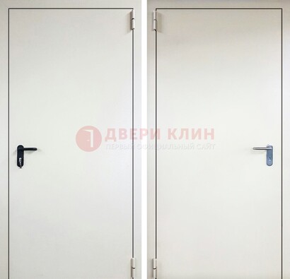 Белая железная противопожарная дверь ДТ-16 в Дмитрове