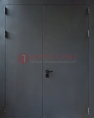 Черная распашная тамбурная дверь Порошок ДТМ-46 в Краснознаменске