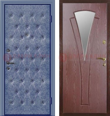 Синяя железная дверь с винилискожей ДВ-39 в Дмитрове