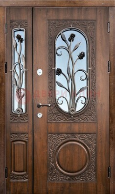 Железная дверь с виноритом и ковкой ДВТ-180 в Дмитрове