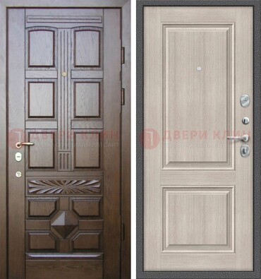 Коричневая металлическая дверь с виноритом ДВТ-223 в Дмитрове