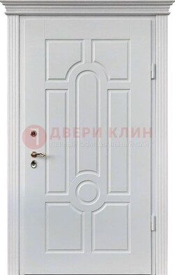 Белая уличная дверь с виноритом для дома ДВТ-247 в Дмитрове