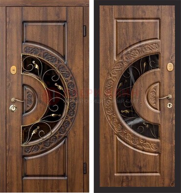 Металлическая дверь с виноритом и панелью Золотой Дуб ДВТ-71 в Дмитрове