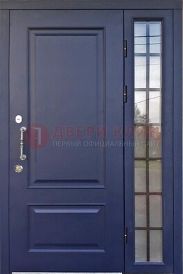 Синяя дверь с виноритом и стеклянными вставками  ДВТ-79 в Дмитрове