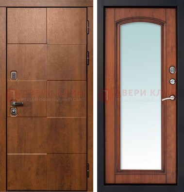 Белая филенчатая дверь с фрезерованной МДФ и зеркалом ДЗ-81 в Дмитрове