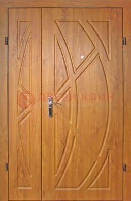 Полуторная металлическая дверь с МДФ золотой дуб ПЛ-17 в Дмитрове